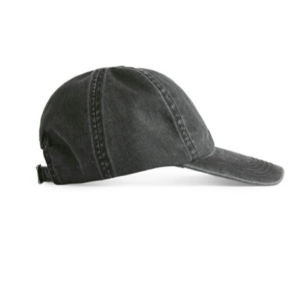 washed black denim cap