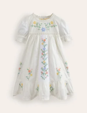 white embroidered dress