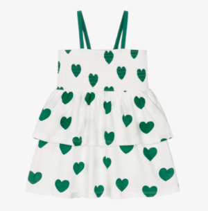 white green heart sundress