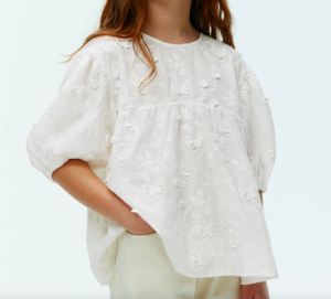 white embroidered blouse