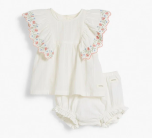 baby floral embroidered baby set