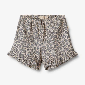 blue floral frill shorts