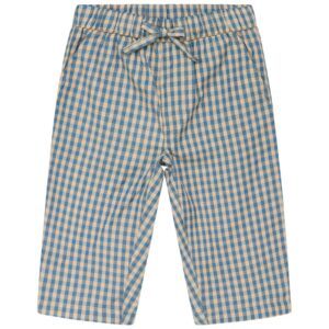 blue gingam kids trousers