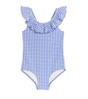 blue gingham swimsuit