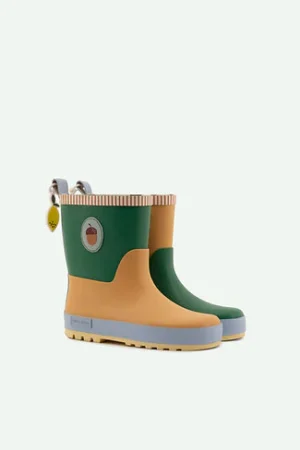 colour block rain boots