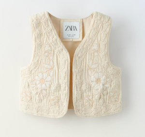 cream embroidered waistcoat