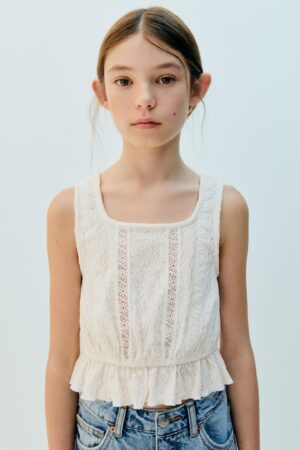 off white lace textured top