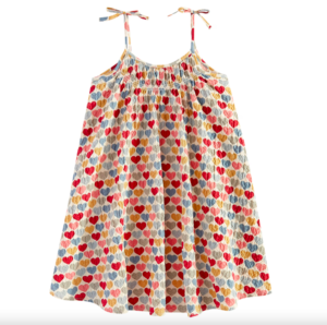 girls heart print summer dress