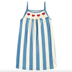 kids heart striped cotton dress