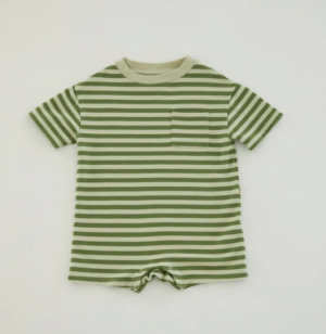 green striped romper