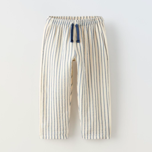 kids striped textured trousers