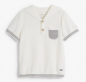kids white sailor knit top