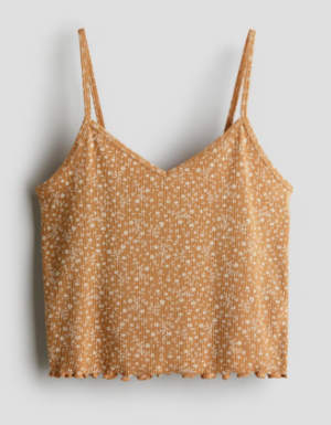 ribbed jersey strappy top
