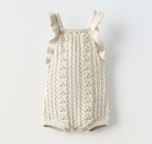 ruffled knit baby romper