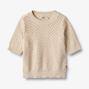 sand short sleeved knitted top