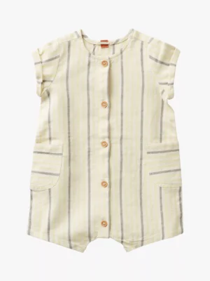 stripe button through baby romper