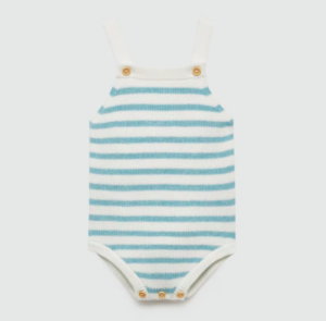 striped knitted baby romper
