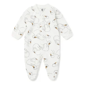swan baby sleepsuit