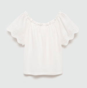 white embroidered blouse