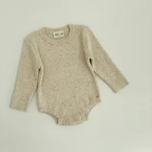 flecked knit baby bodysuit