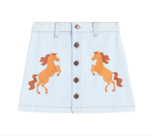 horses denim skirt
