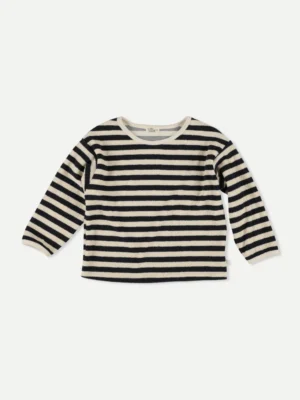 navy striped towelling sweatshirt