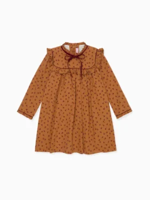 caramel floral girls dress