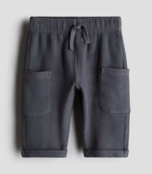 black waffle baby trousers