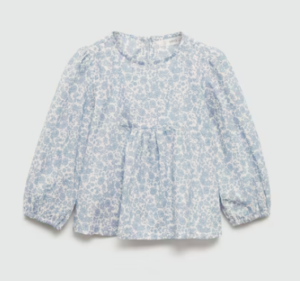 blue floral blouse