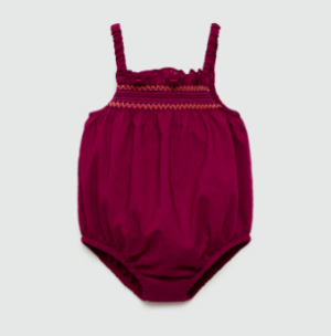 burgundy cotton romper