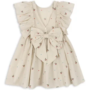cherry bow detail girls dress