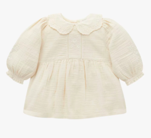 cream collared baby blouse