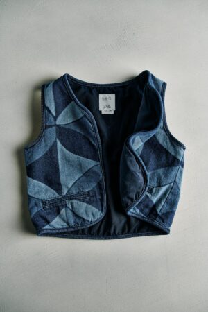 denim print waistcoat