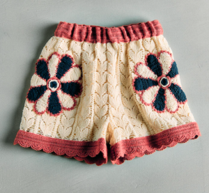 kids floral crochet shorts