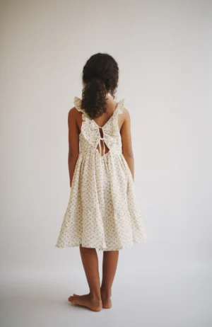 floral frill back dress