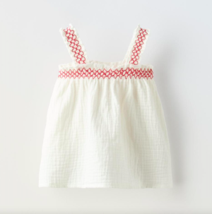 girls embroidered crepe top
