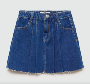 girls pleated denim skirt
