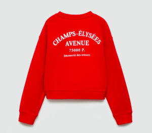 girls red french sweatshirt