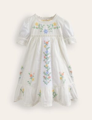 girls white embroidered dress