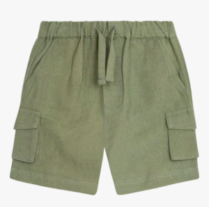 khaki linen kids shorts