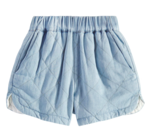 kids quilted denim shorts