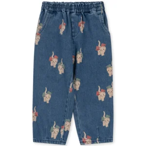kitten printed jeans