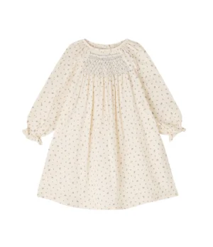 muslin smocked floral dress