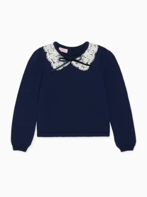 navy lace collar jumper