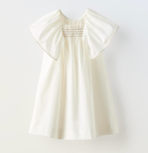 poplin flutter sleeve girls dress