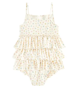 ruffled floral swimsuit