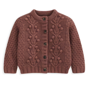 baby brown cable knit cardigan