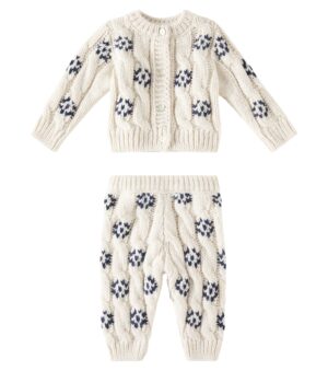 baby cable knit cardigan set