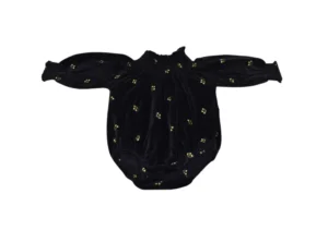 baby girl black velour romper