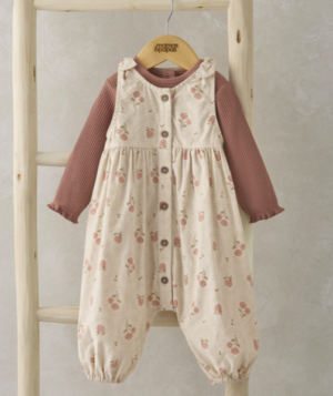 baby girl floral dungaree set